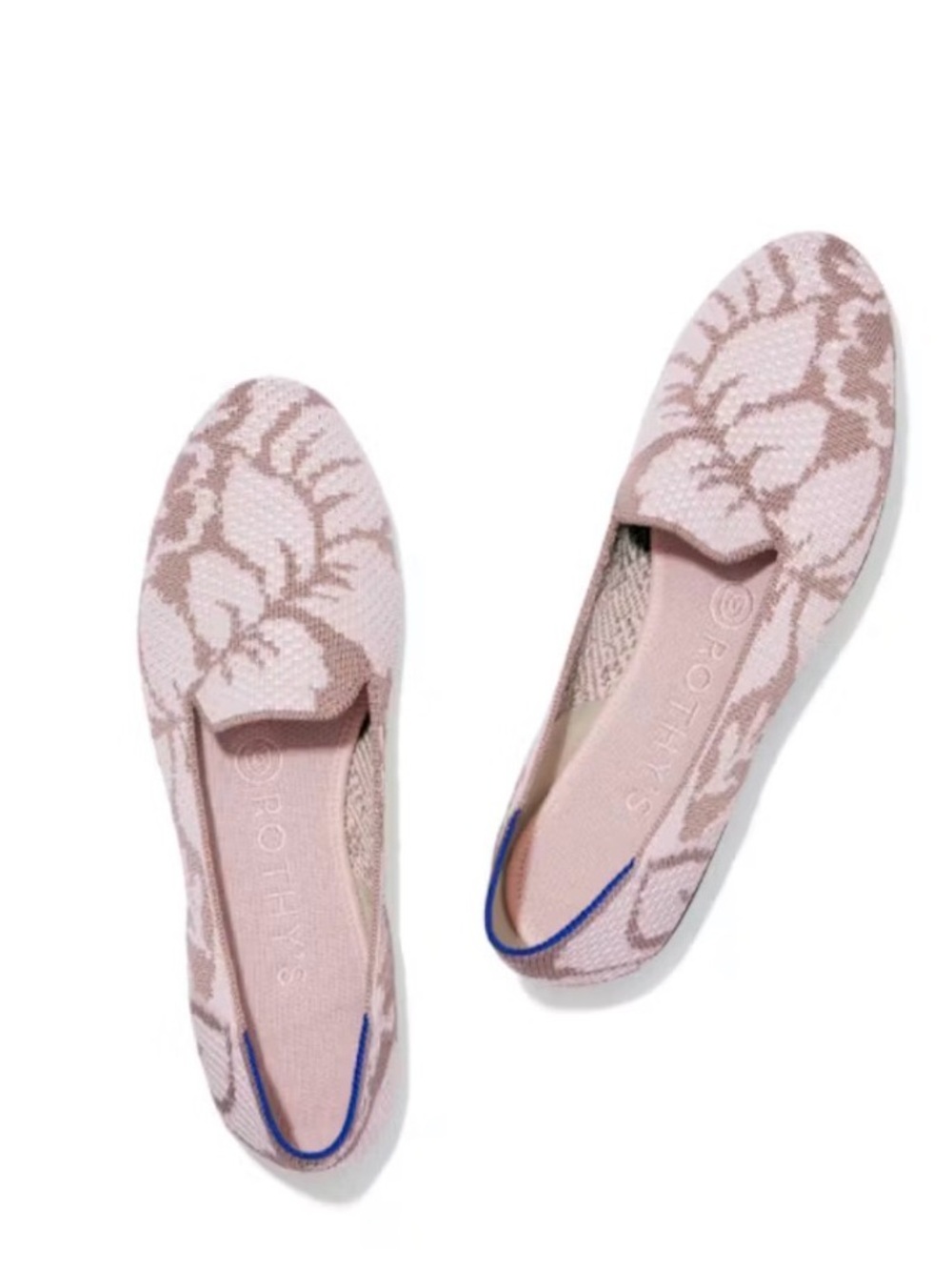 Rothy’s The Loafer Petal Gray | Light Pink Taupe Floral Flat 8 - Picture 2 of 10
